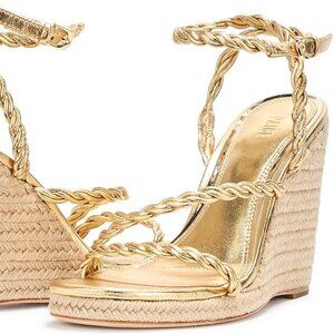 PAIGE Women's Kelsey Gold Wedge Sandal 6.5 Brand New in Box Selling for $252!